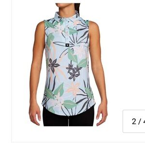 Bad Birdie Women's Breezy Floral Golf Polo Size Large